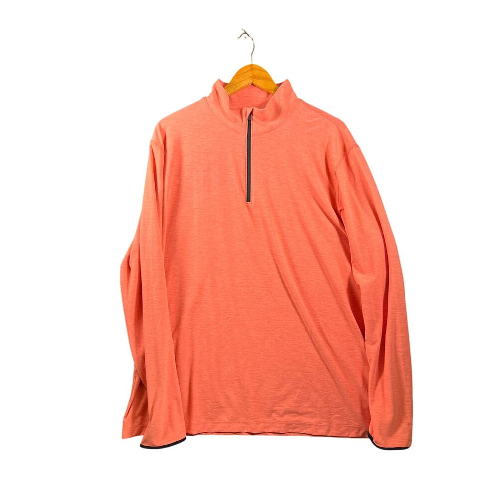 Gap Fit 1/4 Zip All Day Breathable Wicking Long Sleeve Shirt Mens XL Orange